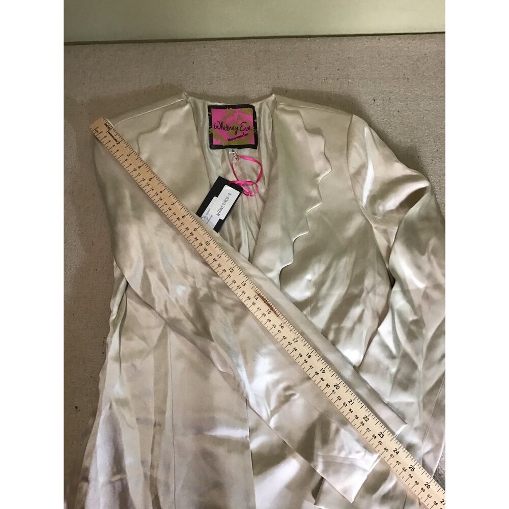 Women Silk Scallop Collar Blazer Sz. 4 NWT Whitney Eve 100% Silk Jacket - Picture 5 of 12